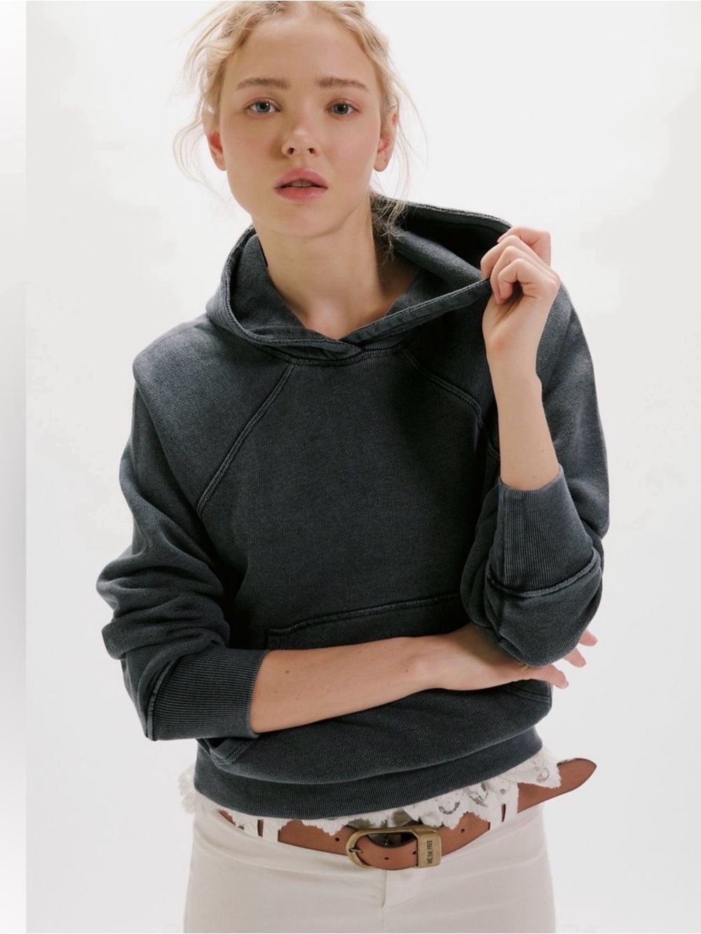Free People With Everything Sweatshirt. Washed Black. Medium